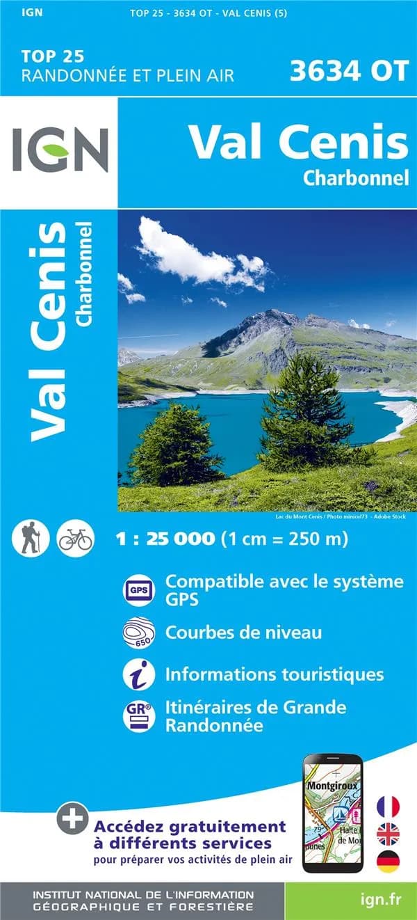 Val Cenis : Charbonnel (Éd. 5) Institut national de l'information géographique et forestière ; [avec la collaboration de la Fédération française de la randonnée pédestre]