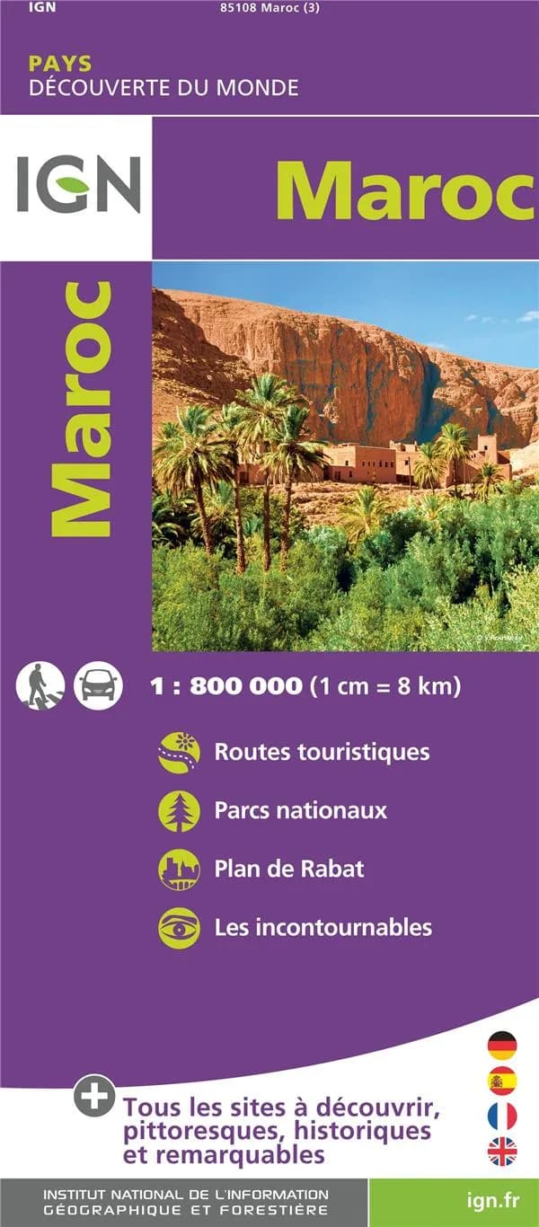 Maroc (Éd. 3) cartographie MairDumont ; [publié par l']Institut national de l'information géographique et forestière : Morocco