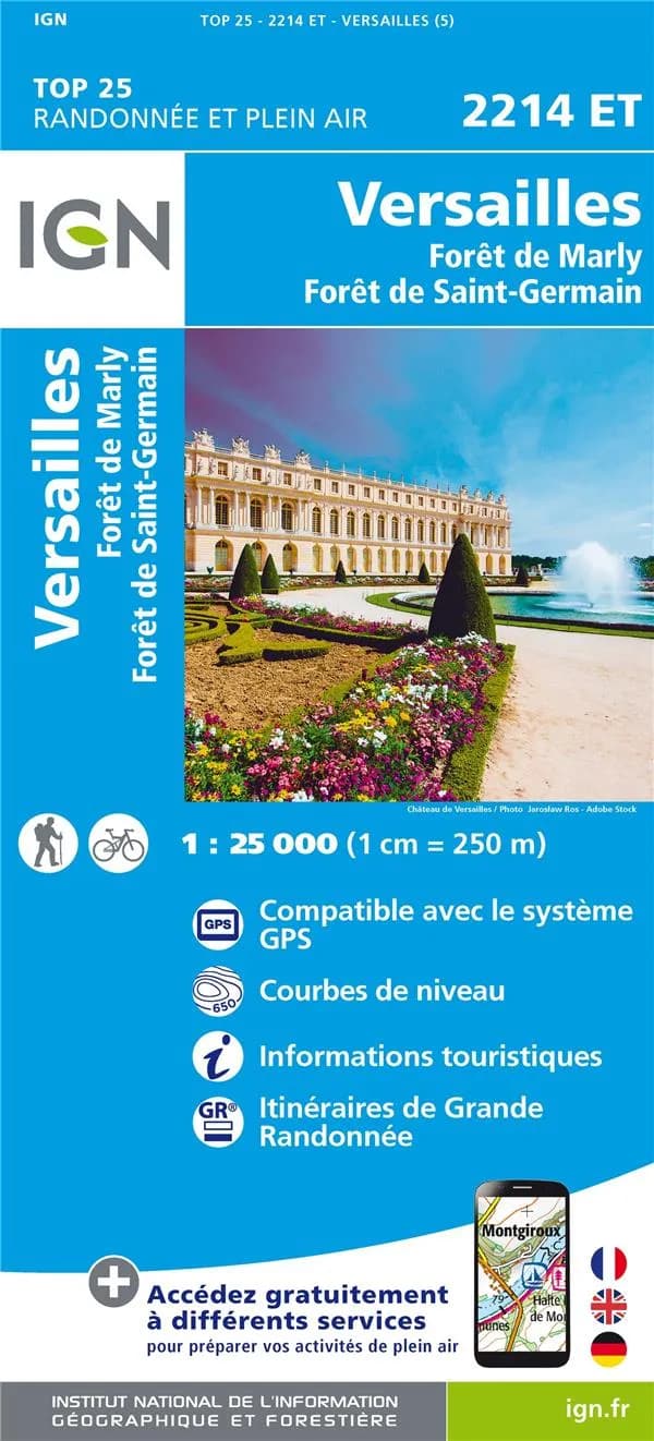 Versailles : forêt de Marly - forêt de Saint-Germain (Éd. 5) Institut national de l'information géographique et forestière ; [avec la collaboration de la Fédération française de randonnée pédestre et de l'Office national des forêts]