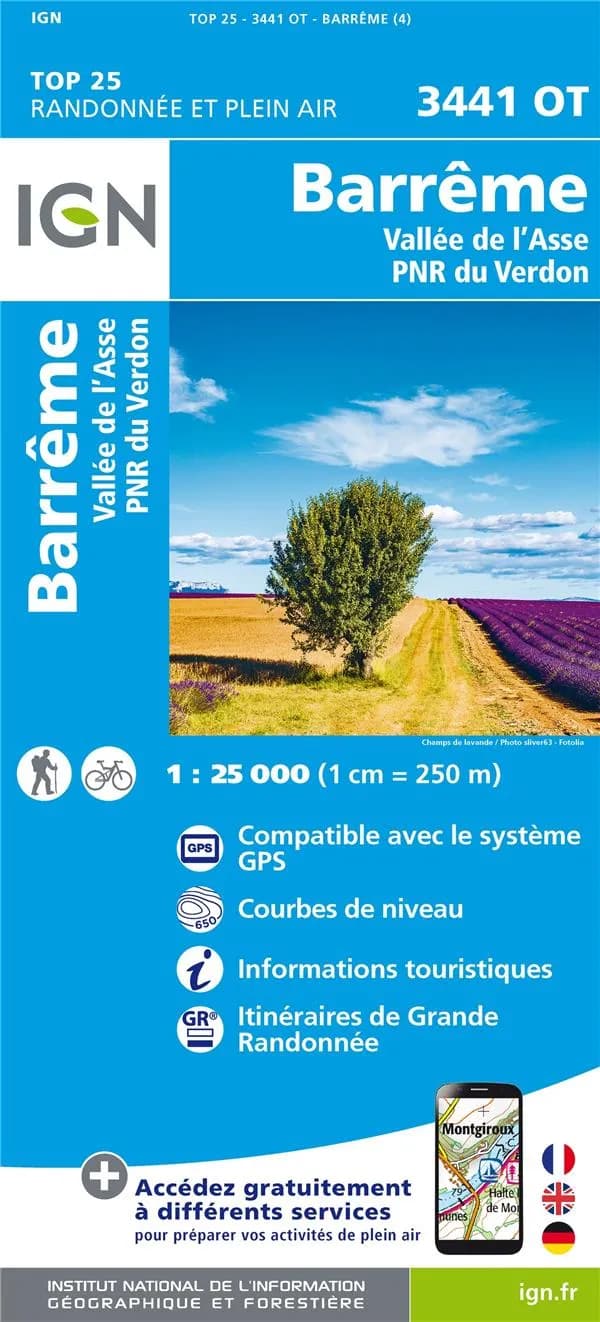 Barrême : Vallée de l'Asse - P[arc] N[aturel] R[égional] du Verdon (Éd. 4) Institut national de l'information géographique et forestière ; [avec la collaboration de la Fédération française de la randonnée pédestre]