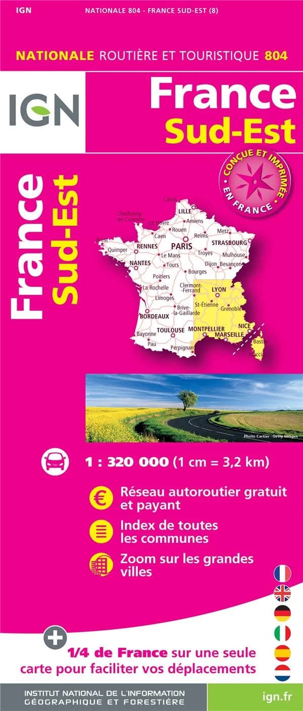 France sud-est (Éd. 8) réalisé et édité par l'Institut national de l'information géographique et forestière