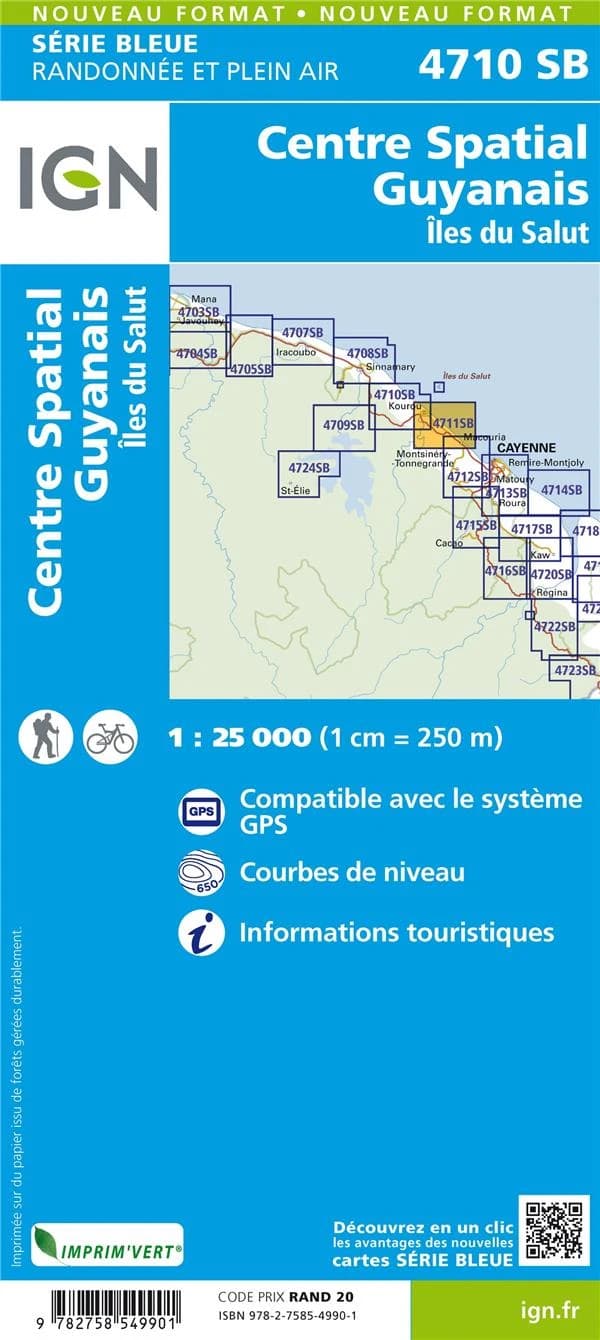 Centre Spatial Guyanais : îles du Salut (Éd. 1) réalisé et édité par l'Institut national de l'information géographique et forestière