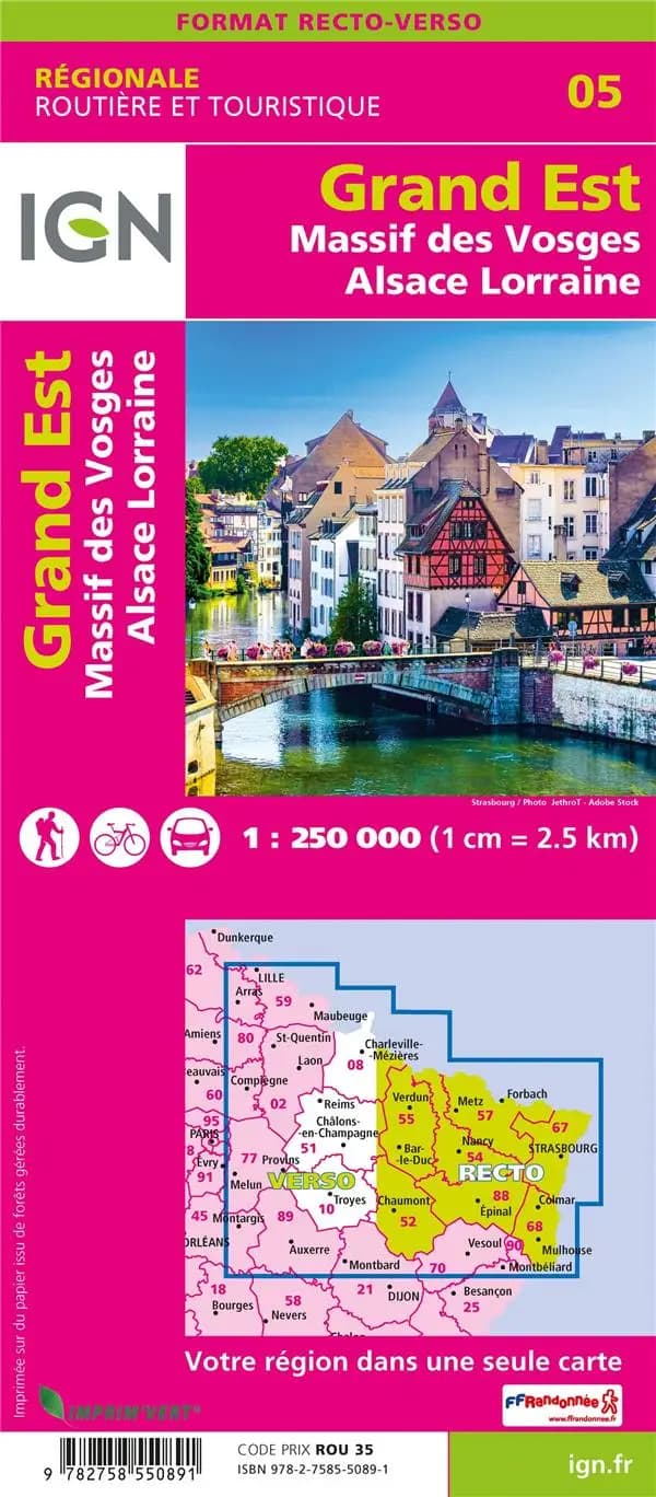Grand Est : Massif des Vosges, Alsace, Lorraine (Éd. 2) Institut national de l'information géographique et forestière