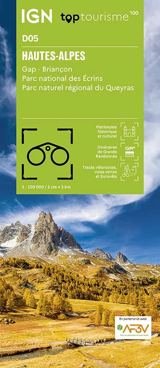 Hautes-Alpes : Gap, Briançon, Parc national des Écrins, Parc naturel régional du Queyras (Éd. 1) réalisé et édité par l'Institut national de l'information géographique et forestière