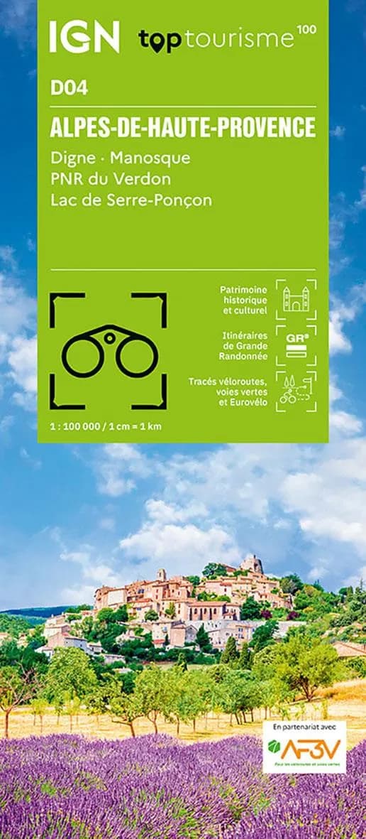 Alpes-de-Haute-Provence : Digne, Manosque, P[arc] N[aturel] R[égional] du Verdon, lac de Serre-Ponçon (Éd. 1) réalisé et édité par l'Institut national de l'information géographique et forestière
