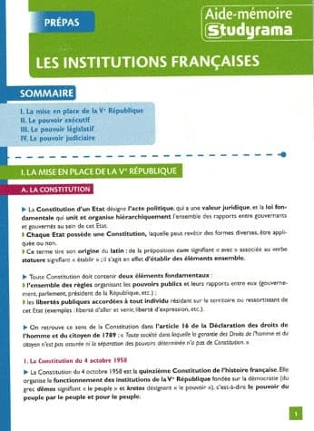 Les institutions françaises