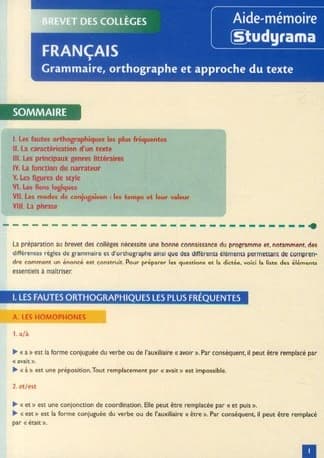 Français ; grammaire, orthographe et approche du texte (3e édition)