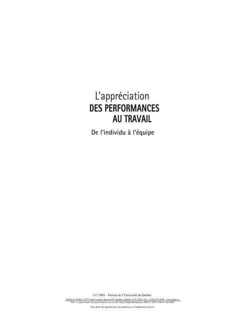 L'appréciation des performances au travail : de l'individu à l'équipe