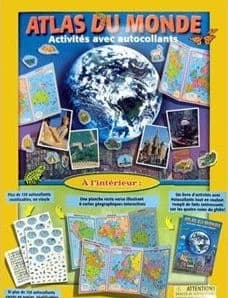 Atlas du monde : activités avec autocollants