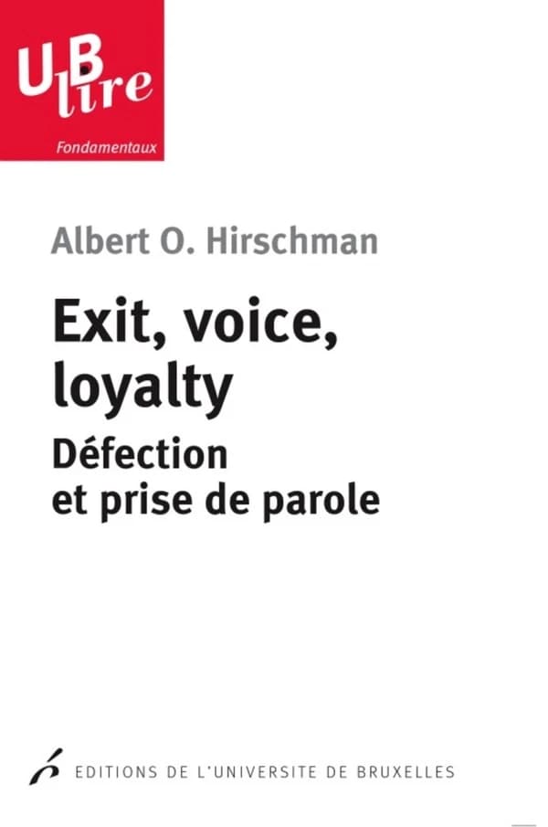 Exit, voice, loyalty : défection et prise de parole ([Nouvelle éd.]) Albert O. Hirschman ; traduction [de l'anglais] de Claude Besseyrias