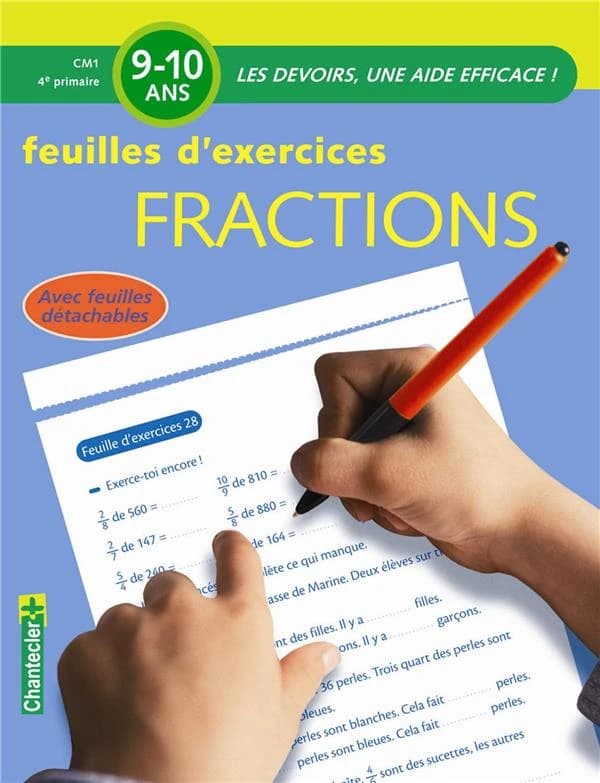 Feuilles d'exercices fractions ; CM1, 4e primaire