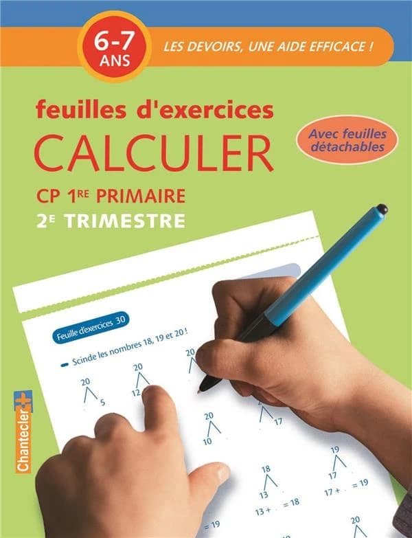 Mathématiques ; calculer ; CP 1ère primaire 2e trimestre ; feuilles d'exercices ; 6