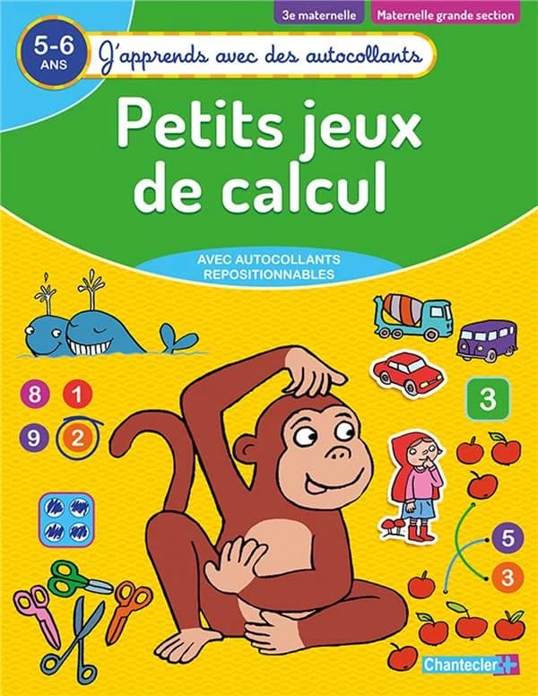 J'apprends avec des autocollants : petits jeux de calcul