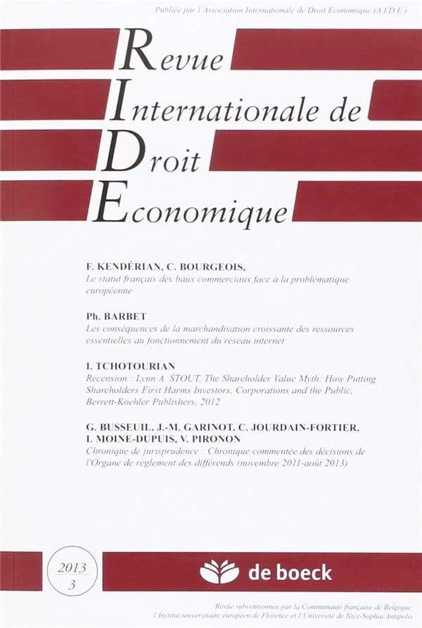 Revue internationale de droit économique n.2013