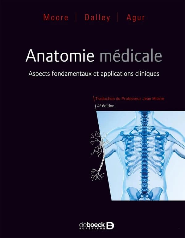 Moore, anatomie médicale : aspects fondamentaux et applications cliniques (4e éd.) [Keith L. Moore, Arthur F. Dalley II et Anne M.R. Agur] ; traduction de la 7e éd. américaine par Jean Milaire