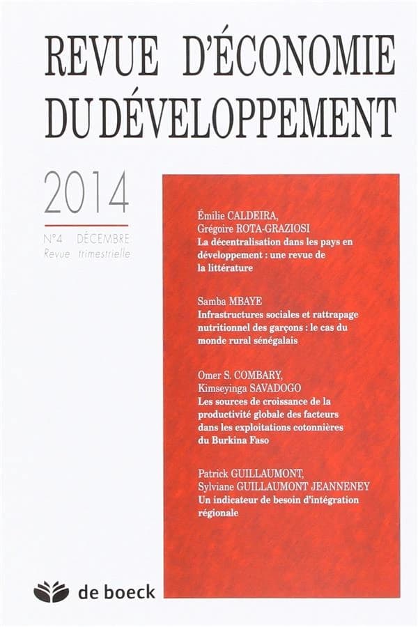 Revue économie du développement 2014