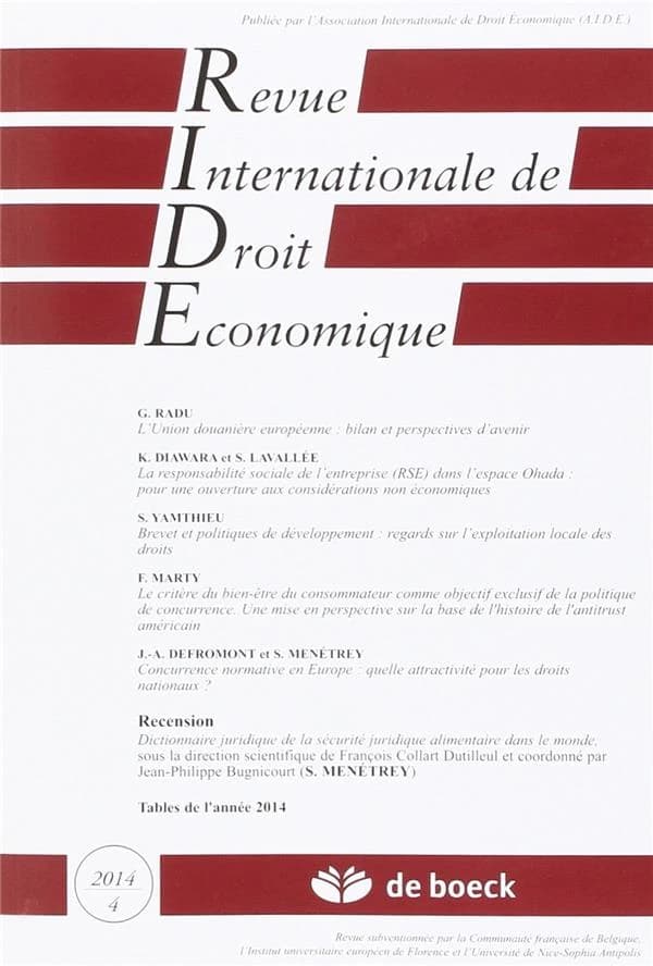 Revue internationale de droit économique n.2014