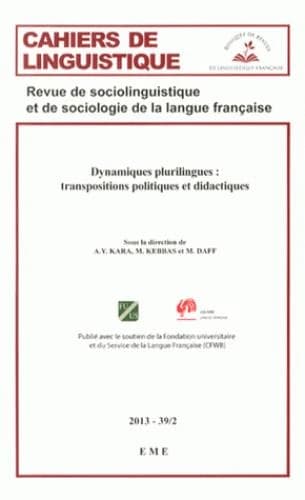 CAHIERS DE LINGUISTIQUE Tome 39