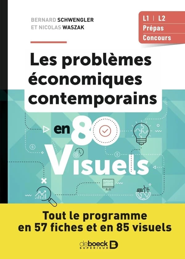 Les problèmes économiques contemporains en 80 visuels : tout le programme en 57 fiches et en 85 visuels : L1, L2, prépas, concours