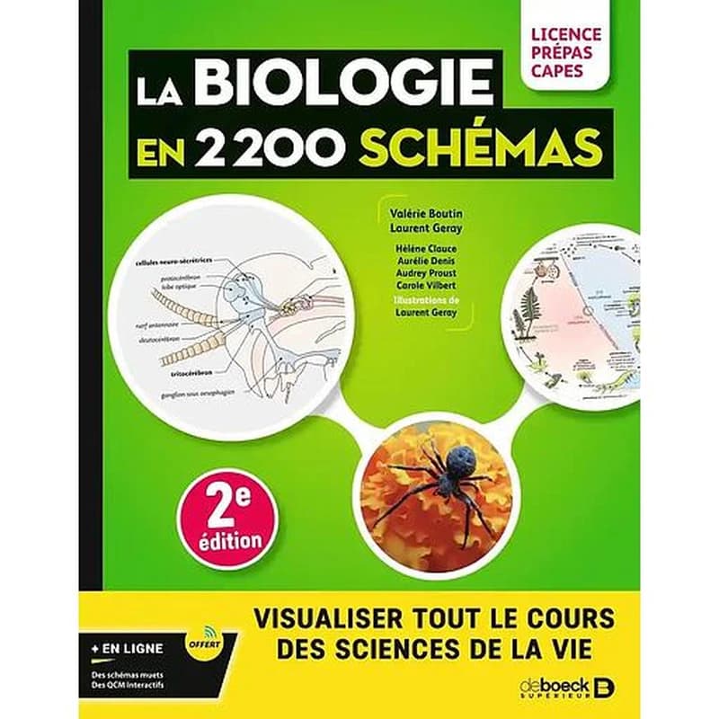 La biologie en 2200 schémas : visualiser tout le cours des sciences de la vie : licence, prépas, CAPES (2e éd.) Valérie Boutin, Laurent Geray, Hélène Clauce... [et al.] ; illustrations de Laurent Geray