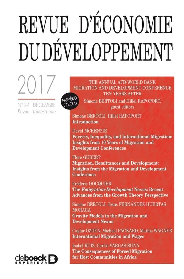 Revue d'économie du développement 2017