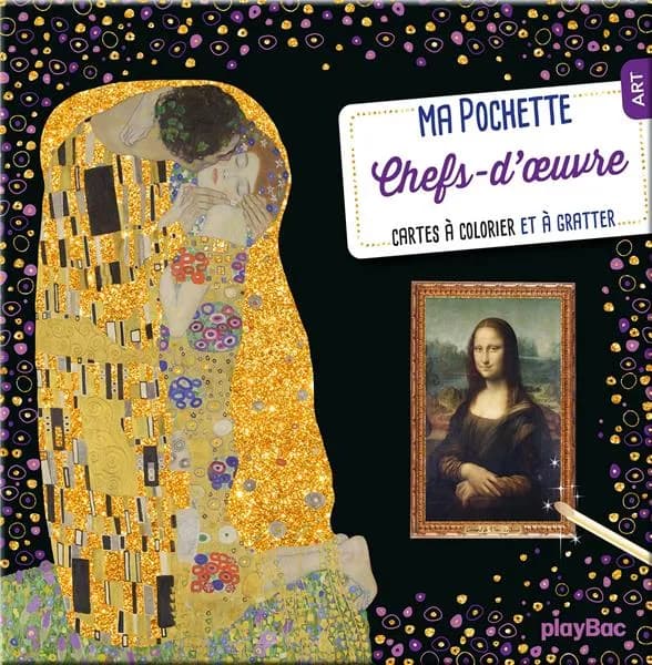 Ma pochette chefs-d'oeuvre : art : cartes à colorier et à gratter : [Album à colorier]