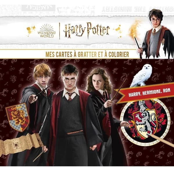 Mes cartes à gratter et à colorier : Harry Potter - Harry, Hermione, Ron : [Album à colorier]