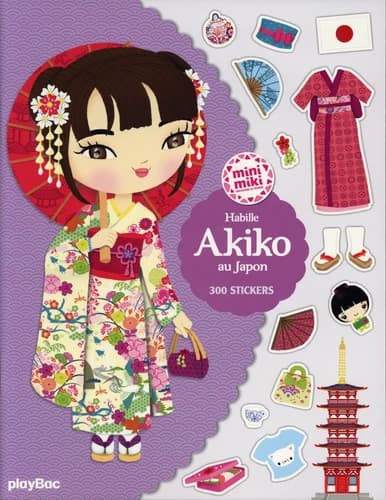 Habille Akiko au Japon : Minimiki découvre le monde : [Autocollant]