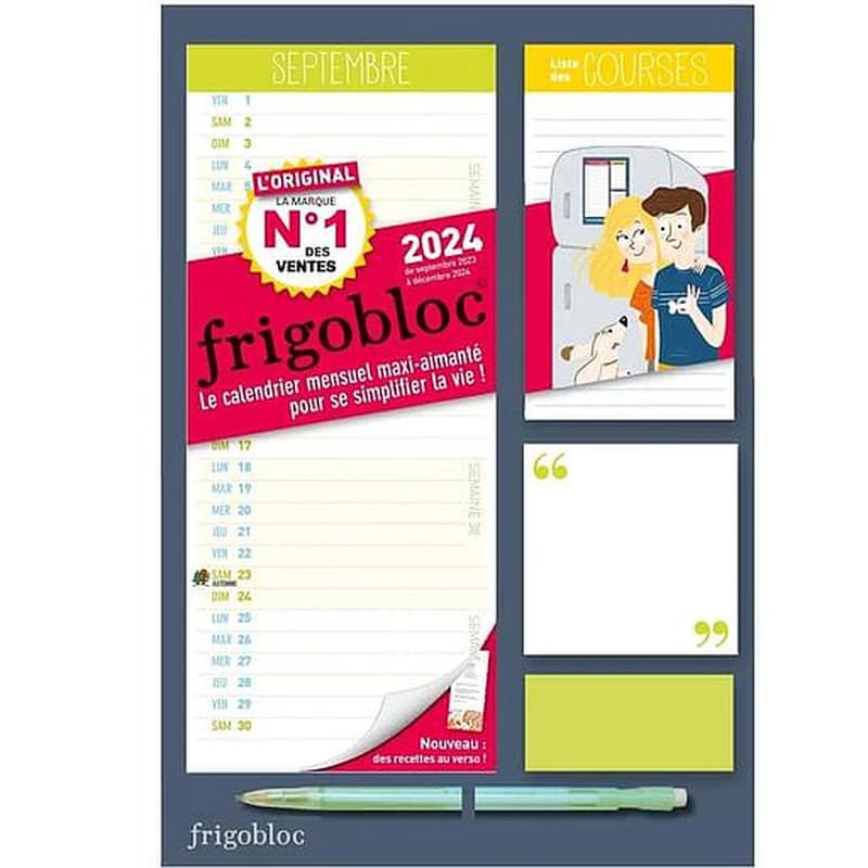 Mini frigobloc mensuel : calendrier d'organisation familiale (édition 2024)