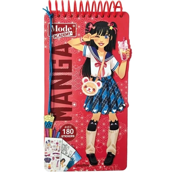 Carnet créatif mode academy manga : Avec 180 stickers : [Autocollant]