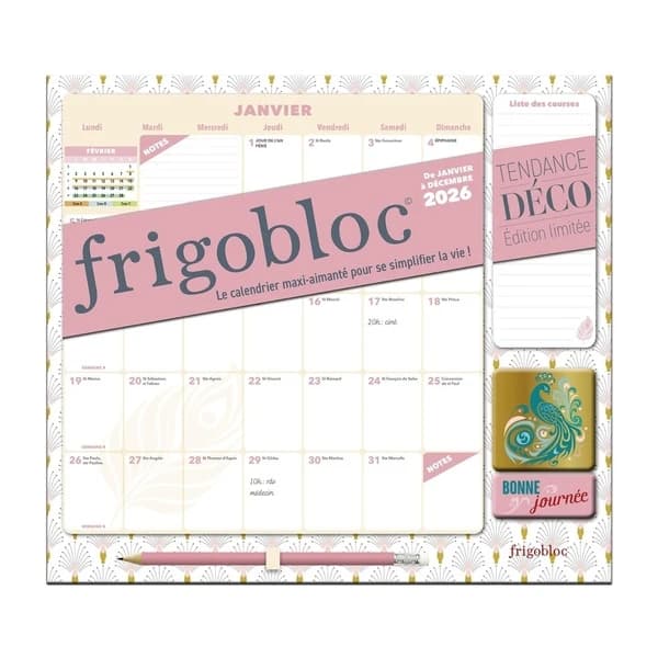 Frigobloc : Mensuel ; Art Déco (édition 2026)