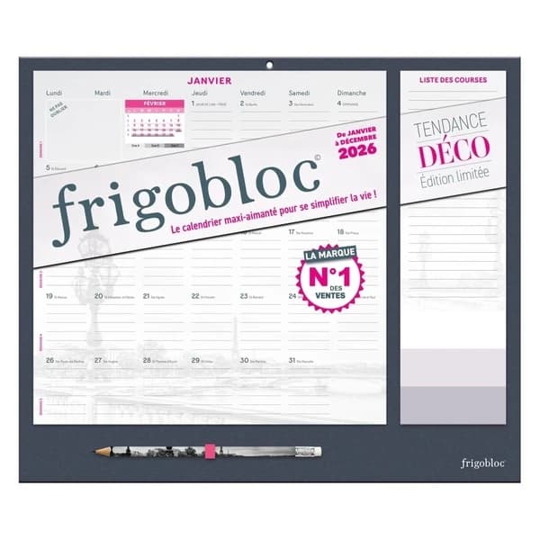 Frigobloc : Mensuel ; Tendance déco Noir (édition 2026)