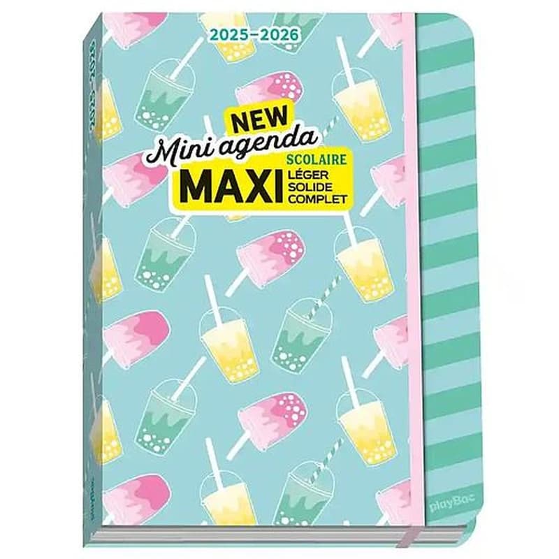 Mini agenda scolaire : Couverture bubble tea ; Maxi léger, solide et complet (édition 2025