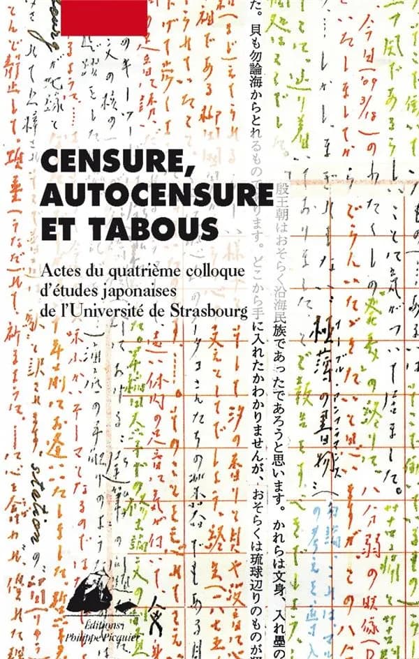 Censure, autocensure et tabous : actes du quatrième Colloque d'études japonaises de l'Université de Strasbourg, [19-20 mars 2009 à Strasbourg et 21-22 mars 2009 à Colmar]