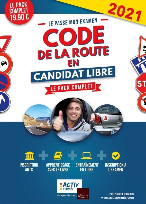 Je passe mon examen ; code de la route en candidat libre ; le pack complet (édition 2021)