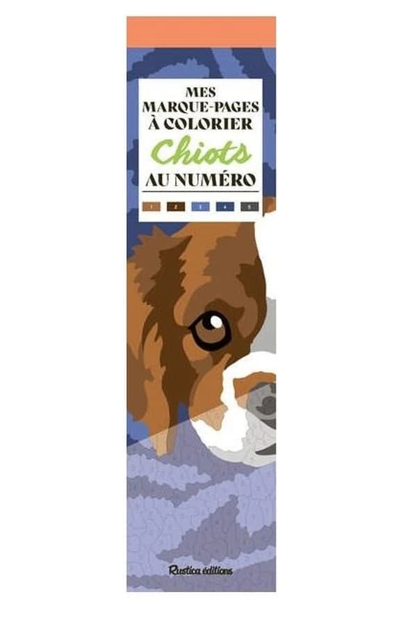 Mes marque-pages à colorier au numéro Chiots