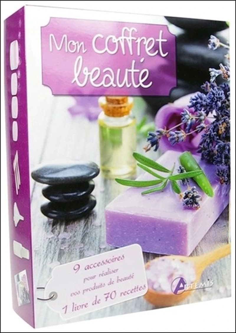 Mon coffret beauté  - 9 accessoires pour réaliser vos produits de beauté, 1 livre de 70 recettes