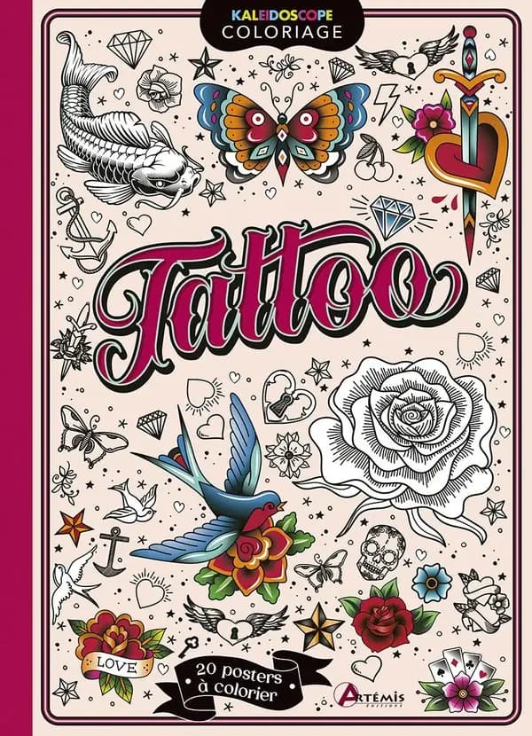 Tattoo : 20 posters à colorier