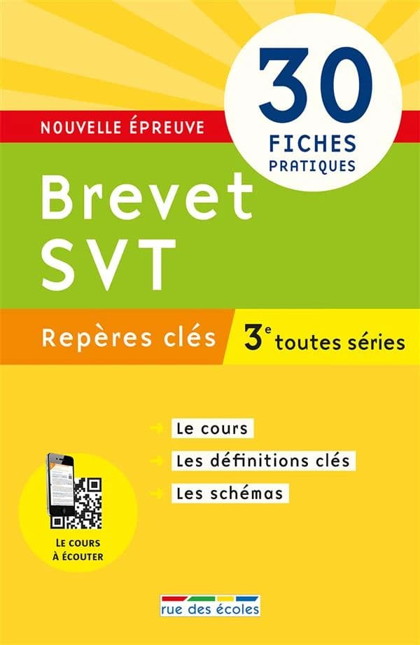 Repères clés ; brevet SVT ; 3ème toutes séries ; 30 fiches pratiques
