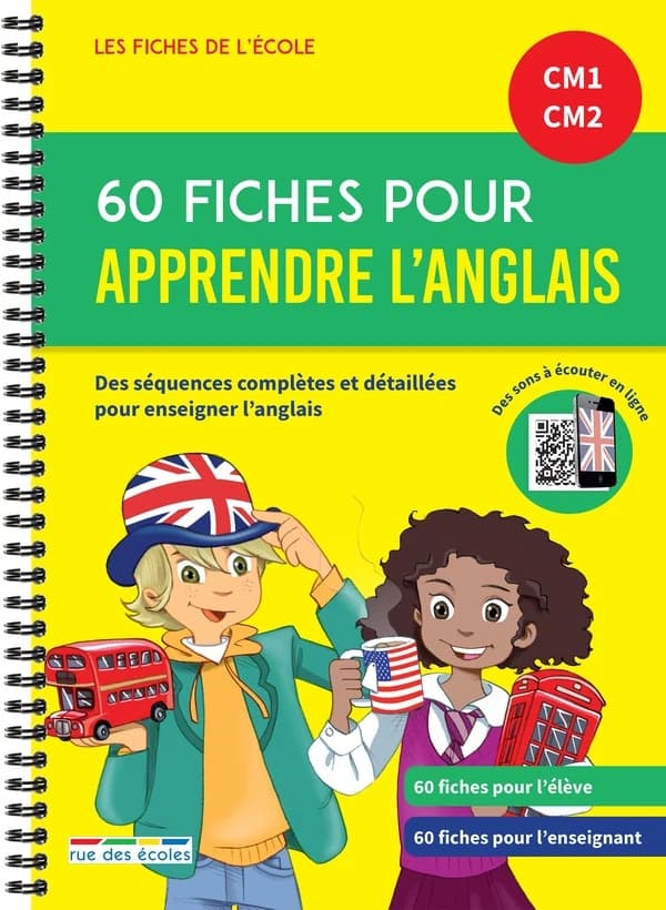 60 fiches pour apprendre l'anglais ; CM1 CM2