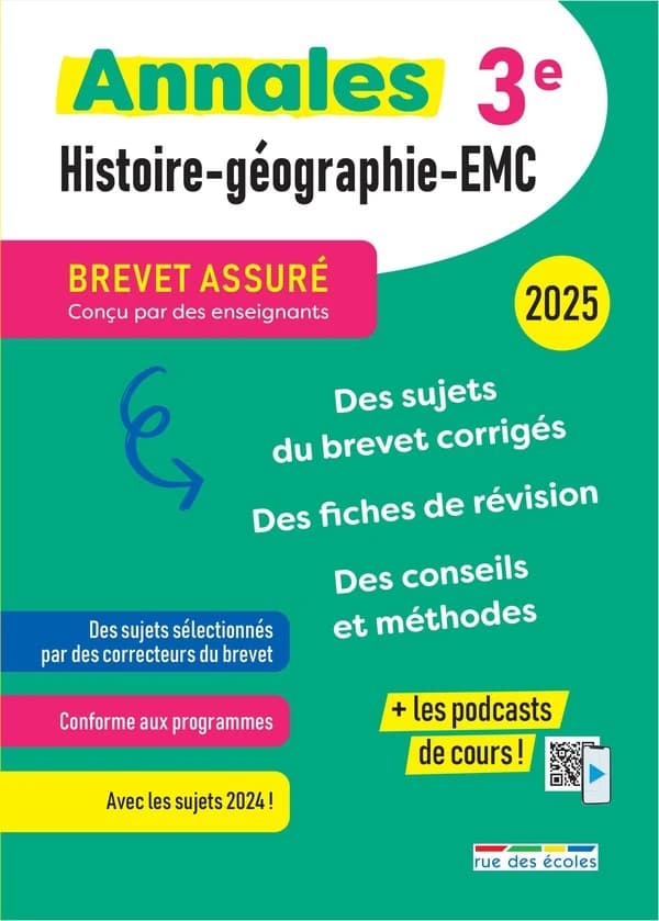 Brevet assuré : Annales brevet : Histoire-géographie ; 3e (édition 2025)