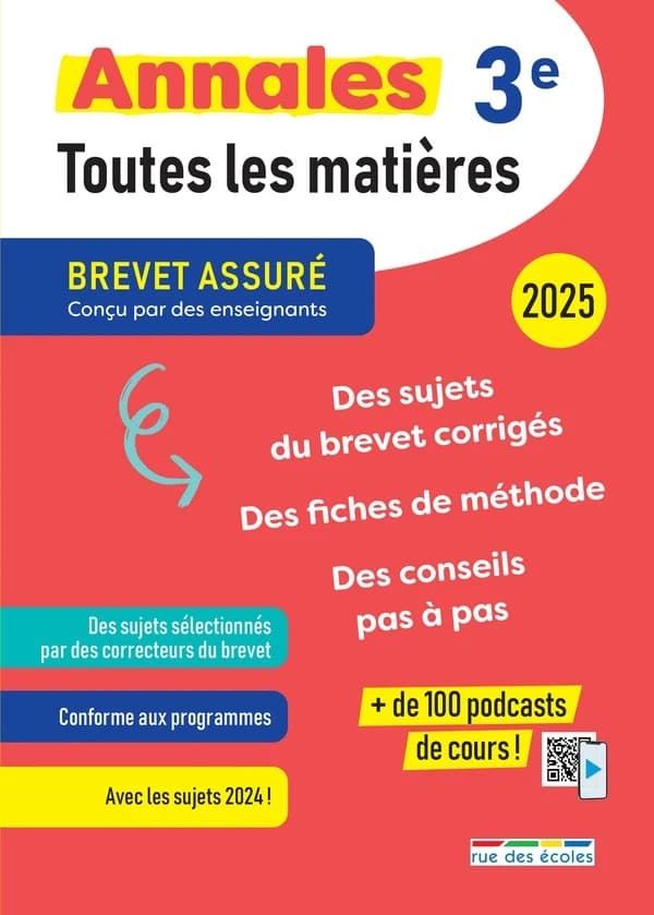 Brevet assuré : Annales brevet : Toutes les matieres ; 3e (édition 2025)