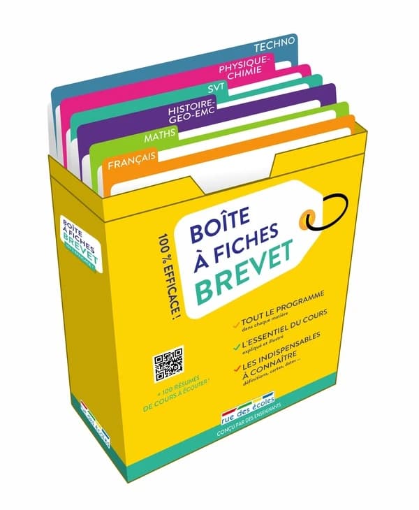 Boîte à fiches : Brevet : 180 fiches pour réussir !