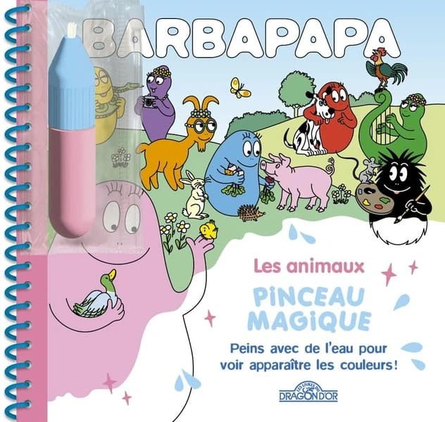 Pinceau magique Barbapapa : les animaux : peins avec de l'eau pour voir apparaître les couleurs ! : [Album à colorier]