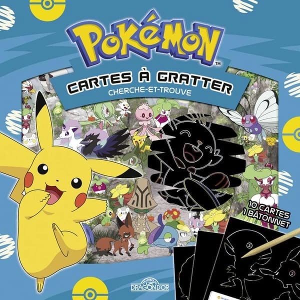 Pokémon : cartes à gratter cherche-et-trouve : [Album à colorier]