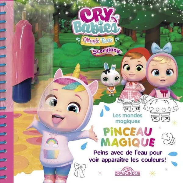 Pinceau magique : Cry Babies : les mondes magiques : livre avec pinceau magique : [Album à colorier]