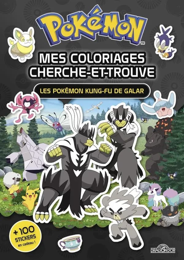 Mes coloriages cherche-et-trouve Pokémon : Les Pokémon Kung-Fu de Galar : [Album à colorier]