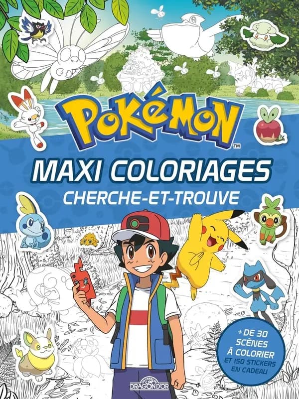Maxi coloriages cherche et trouve : Pokemon : [Album à colorier]
