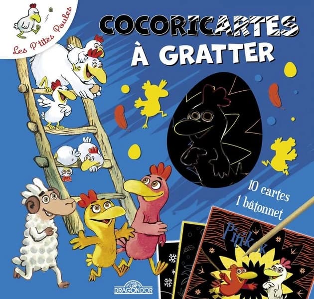 Cocoricartes à gratter : les p'tites poules : [Album à colorier]