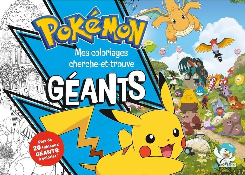 Pokémon : mes coloriages géants - plus de 20 tableaux géants à colorier ! : [Album à colorier]
